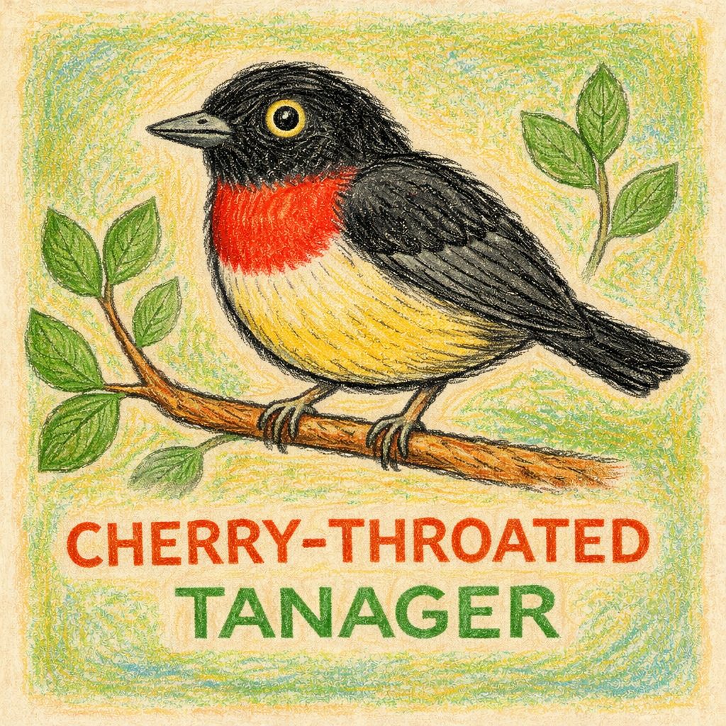 基本情報|バラノドズキンフウキンチョウ(英名:Cherry-throated Tanager)